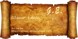 Glazer Edvin névjegykártya